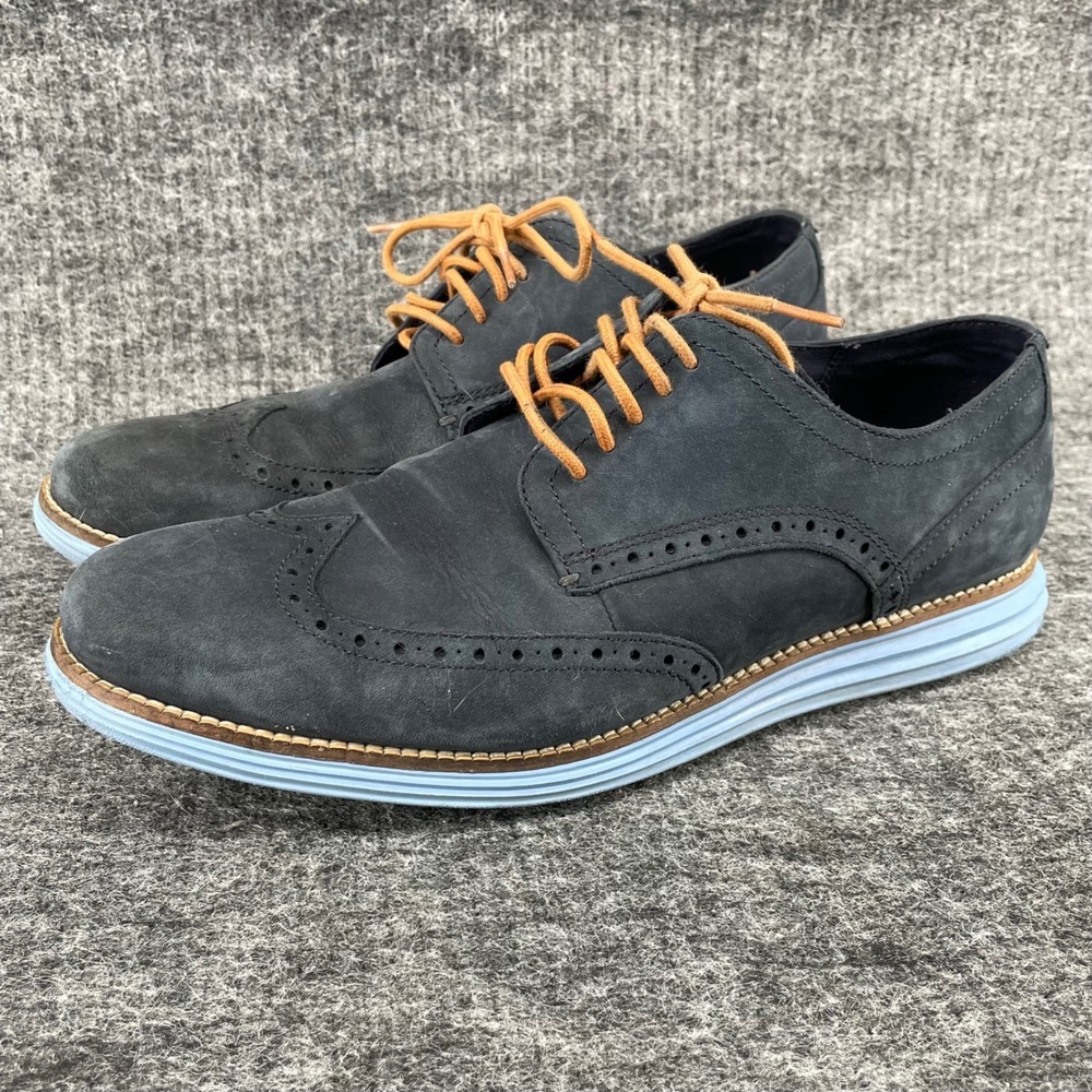 Cole Haan OriginalGrand Wingtip Oxford Navy Nubuck Blue Sole C29773 Men's 10M